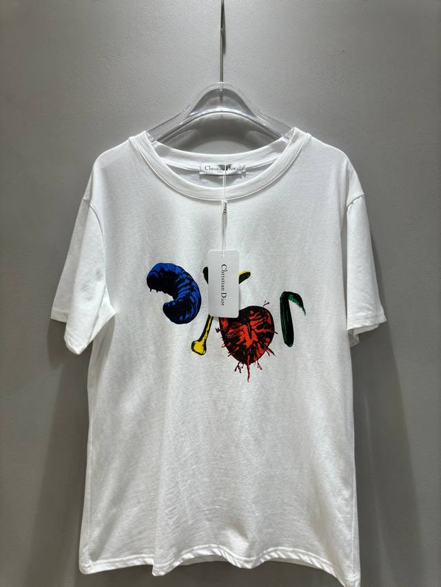 Dior迪奥24新款印花圆领休闲百搭单品短袖t恤 Smlxl